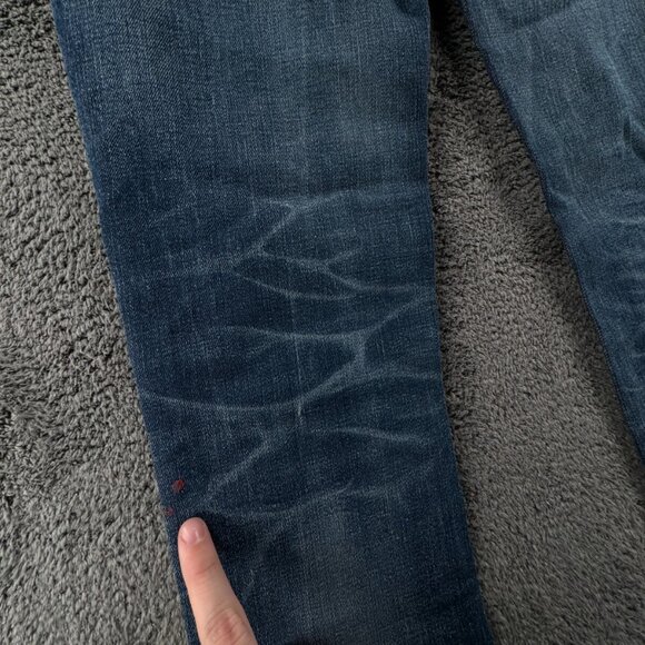 Nudie Jeans Blue Denim Trousers Designer Size 28x32 Grim Tim Org Teal Blue Adult - Picture 14 of 14